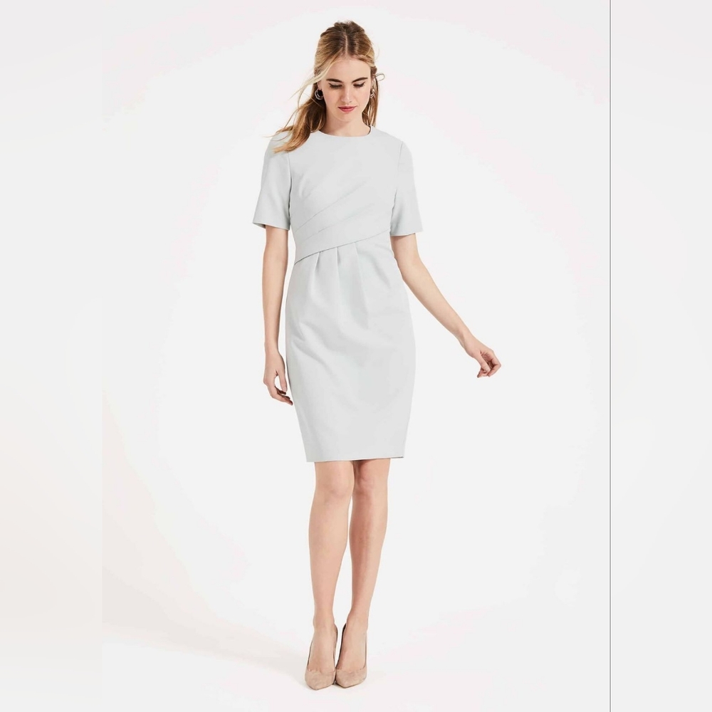 🕊 Phase Eight Amira Ruched Detail Dress in Duck Egg Blue